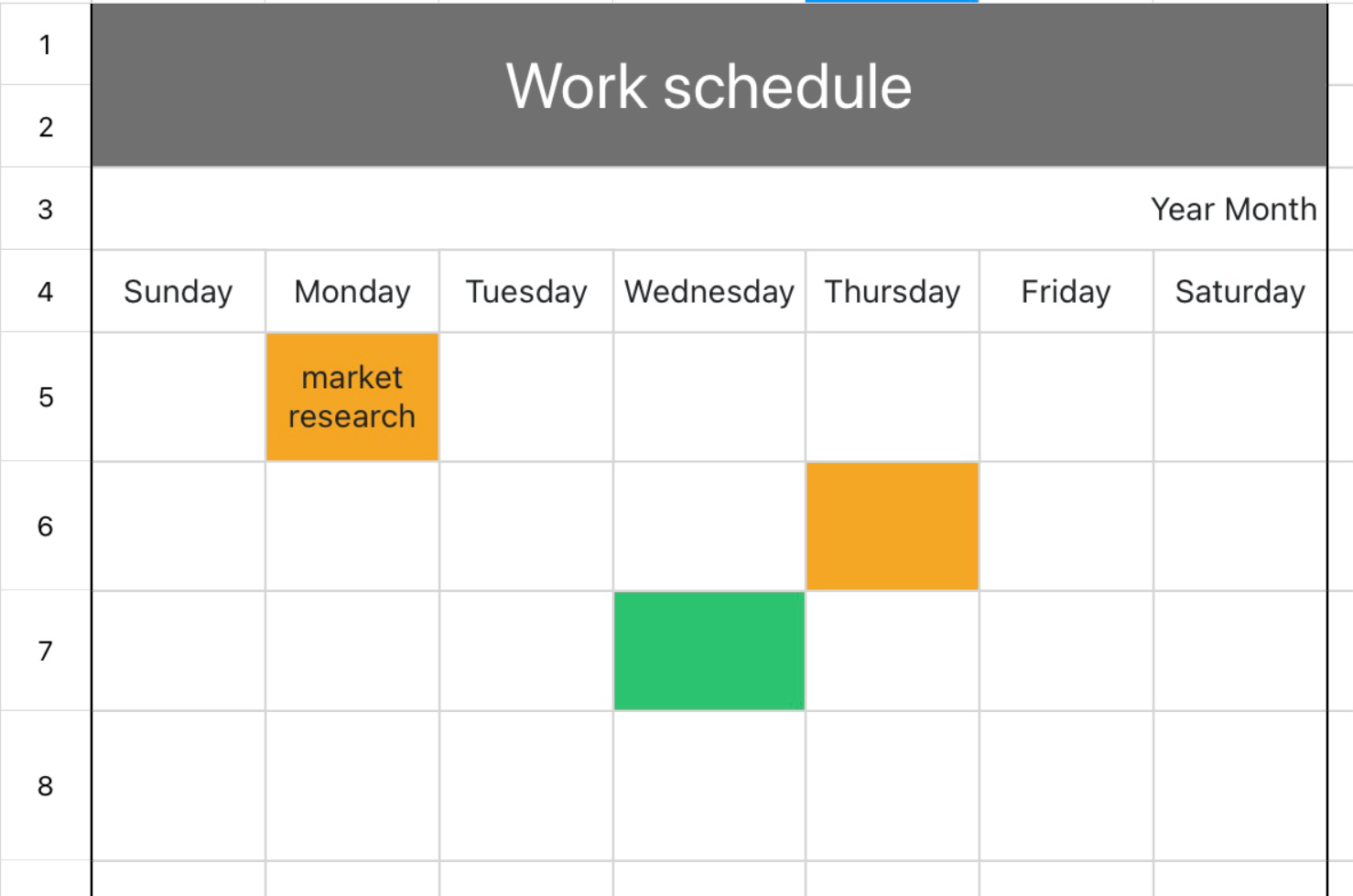 Work schedule schedule 1